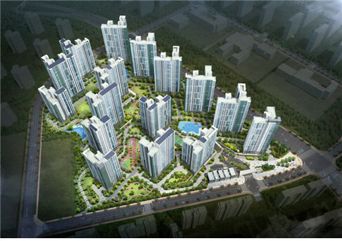 대우건설이 분양하는 검단신도시 푸르지오 더 베뉴 조감도. <대우건설 제공>